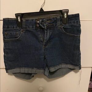 Lovesick Blue Jean Shorts with Cuffed Hem